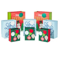 Hallmark Let It Snow 8-Pack Holiday Gift Bags, Assorted Sizes And Designs