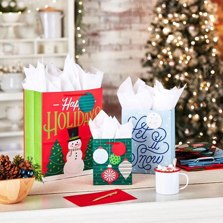 Hallmark Let It Snow 8-Pack Holiday Gift Bags, Assorted Sizes And Designs - Image 2