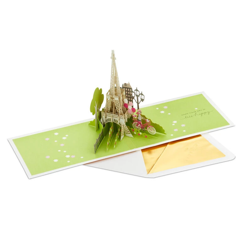 Hallmark Bonjour Eiffel Tower 3D Pop-Up Hello Card - Image 2