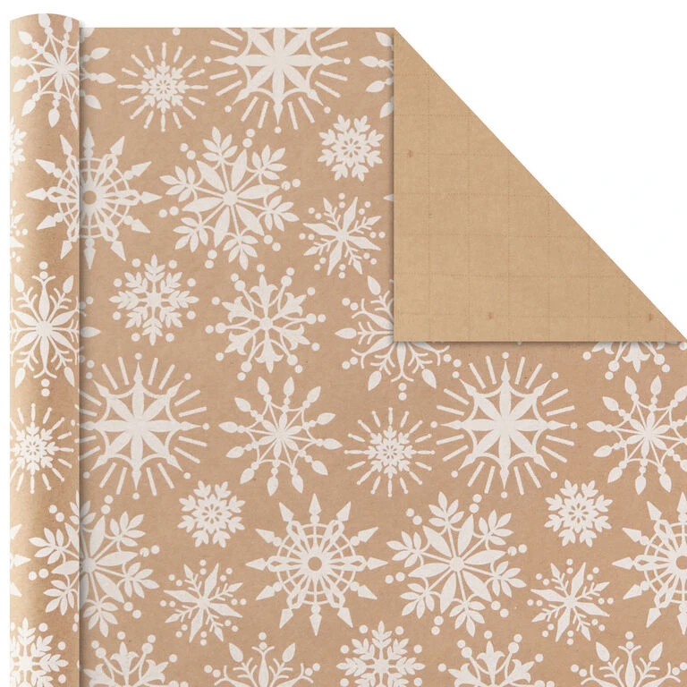 Hallmark Classic Christmas 4-Pack Kraft Wrapping Paper Assortment, 88 Sq. Ft. - Image 5