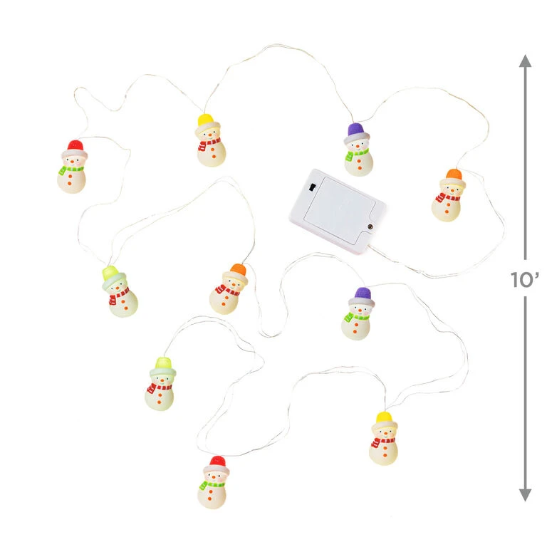 Hallmark Gumdrop Snowman 10-Light Christmas String Lights, 10' - Image 3