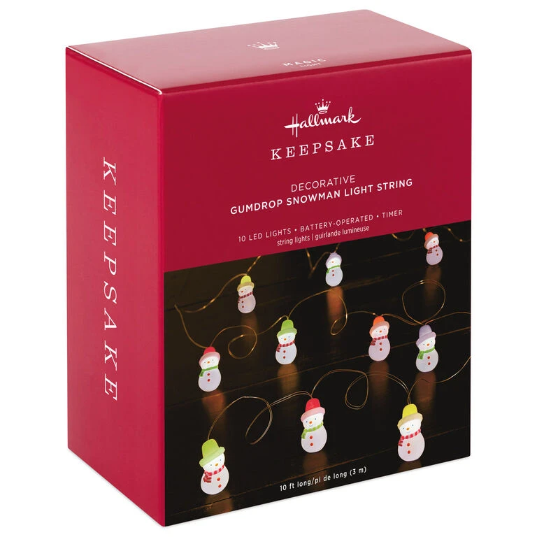 Hallmark Gumdrop Snowman 10-Light Christmas String Lights, 10' - Image 4