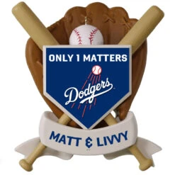 MLB Baseball Personalized Ornament, Dodgers™