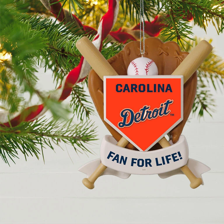 MLB Baseball Personalized Ornament, Tigers™ - Image 2