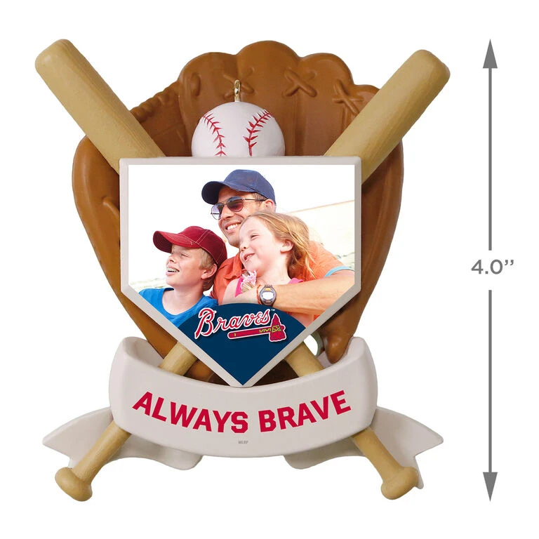 MLB Baseball Personalized Photo Ornament, Braves™ - Image 4