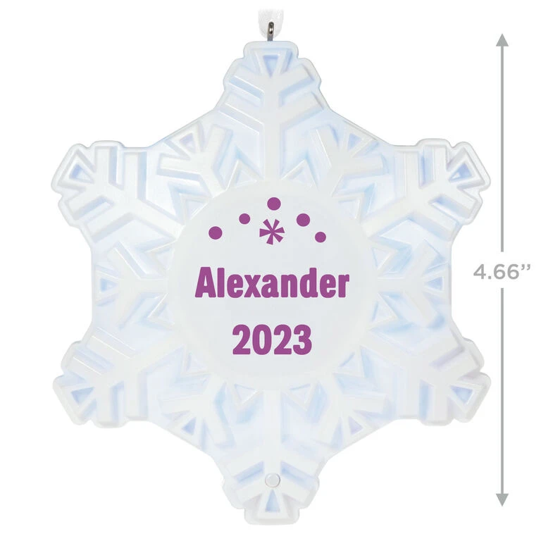 Hallmark Magic Sparkling Snowflake Block Text Personalized Ornament With Light - Image 3