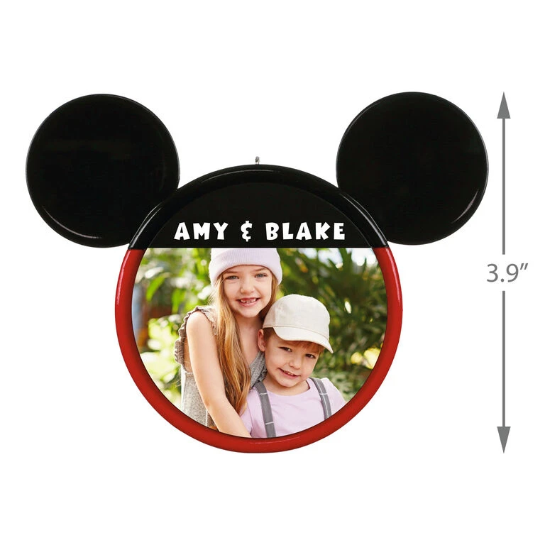 Hallmark Disney Mickey Mouse Ears Silhouette Text And Photo Personalized Ornament - Image 3