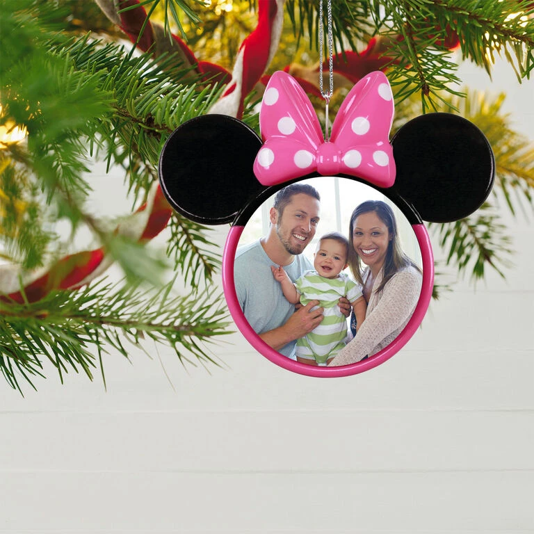 Hallmark Disney Minnie Mouse Ears Silhouette Personalized Photo Ornament - Image 2