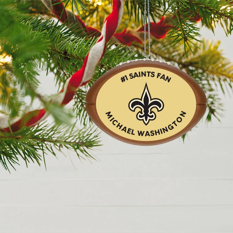 Hallmark NFL Football New Orleans Saints Text Personalized Ornament - Image 2