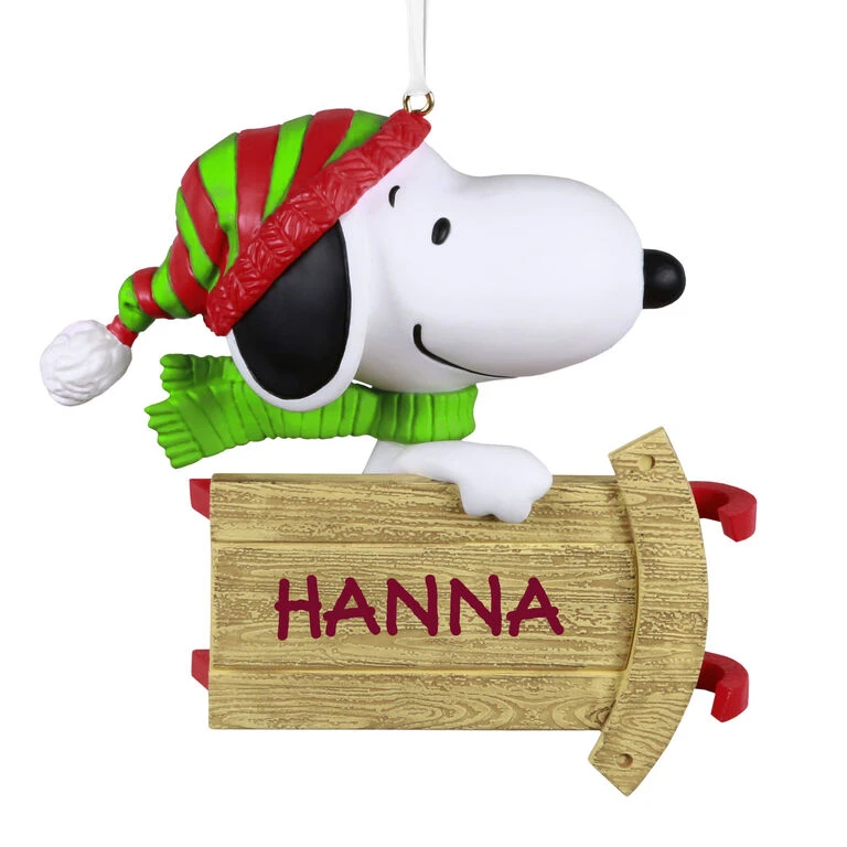 Hallmark Peanuts® Sledding With Snoopy Personalized Ornament