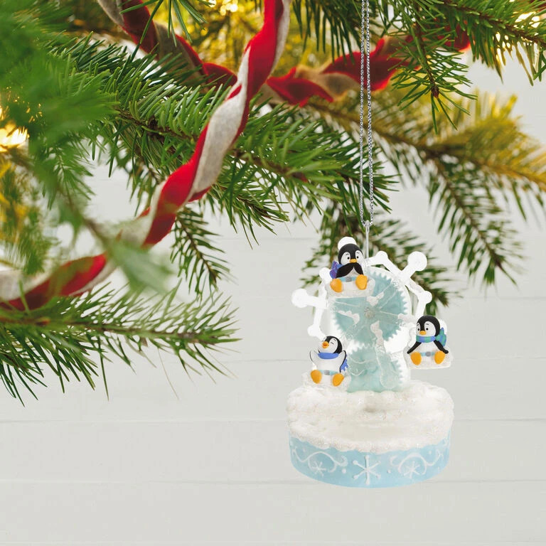 Hallmark Playful Penguins On Ferris Wheel Musical Ornament With Light And Motion - Image 2
