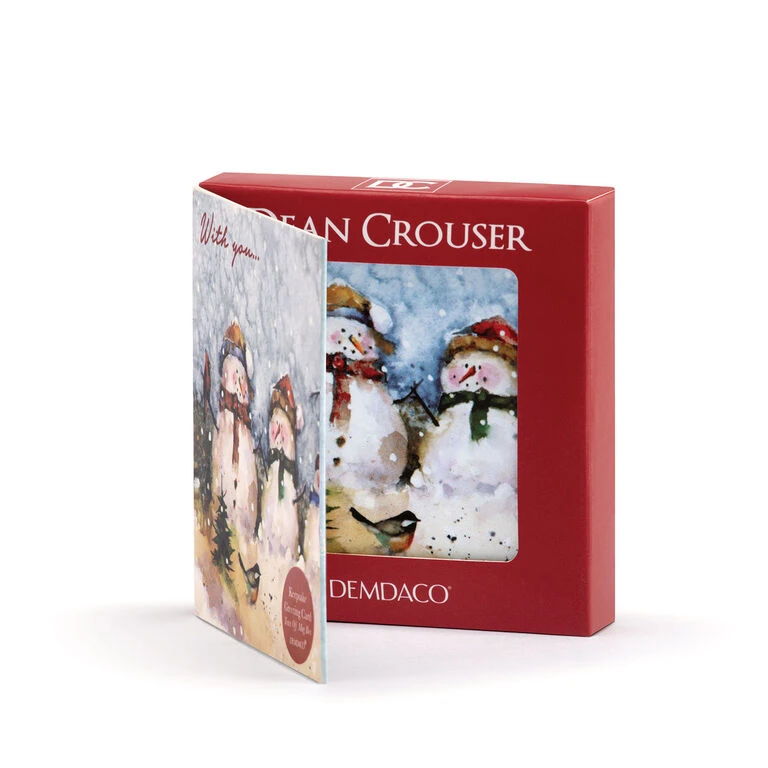 Snowmen Couple Magnet Ornament And Matching Card - Image 3