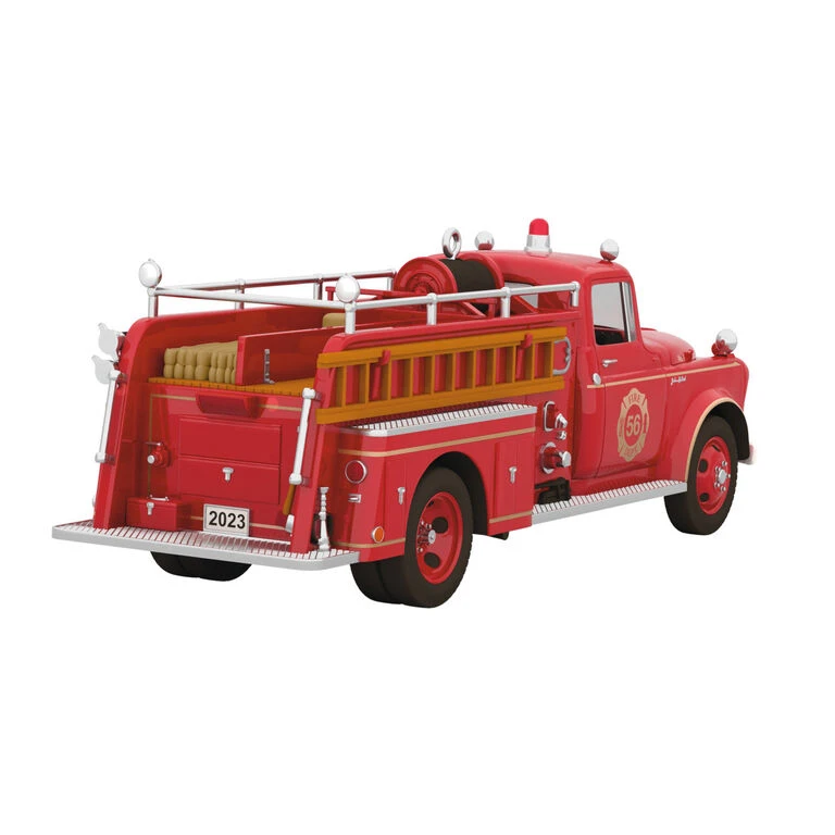 Hallmark Fire Brigade 1956 Dodge Fire Engine 2023 Ornament With Light - Image 6